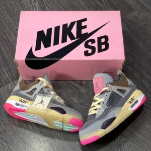 Nike Air Jordan Retro 4 Off White Grey Pink