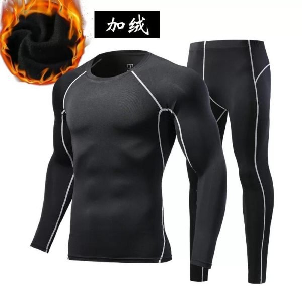 Ensemble compression homme 2pcs noir