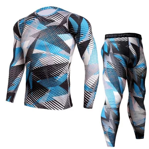 Ensemble compression homme 2pcs multicolore