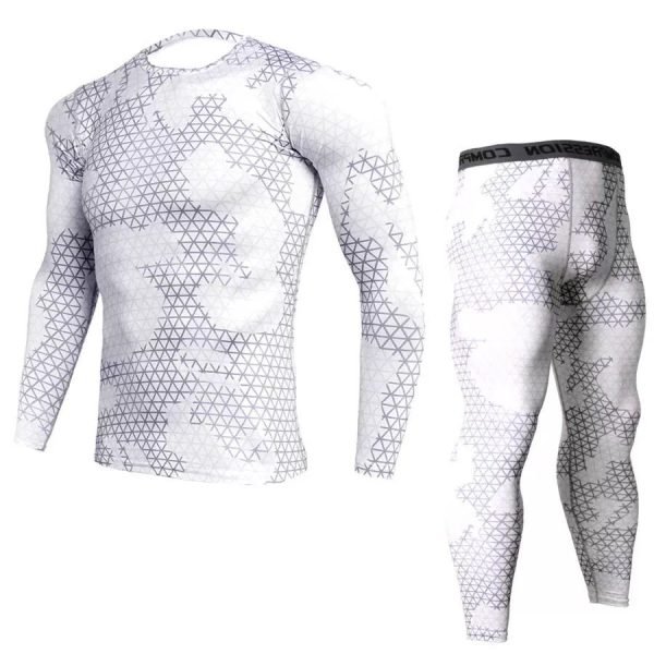 Ensemble compression homme 2pcs blanc