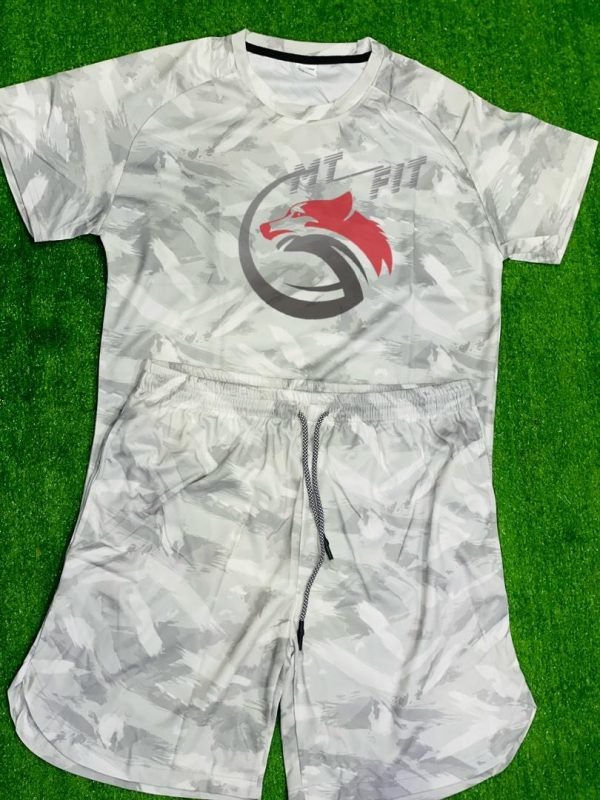 Ensemble compression homme courte manche 2pcs blanc