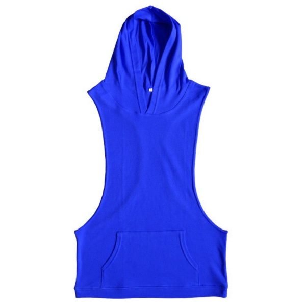 Débardeur capuche homme bleu
