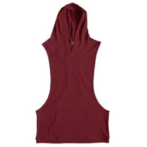 Débardeur capuche homme rouge