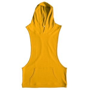 Débardeur capuche homme jaune