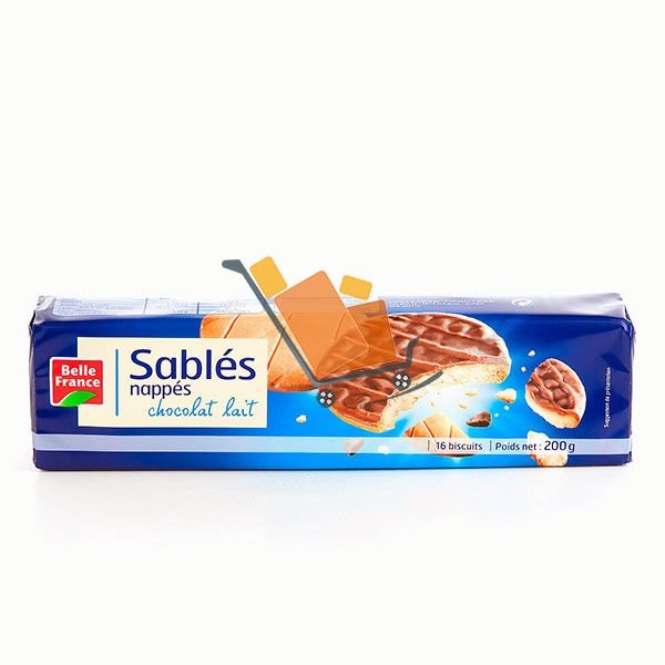 Sablés nappés chocolat lait Belle France 195g