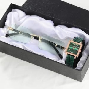 Montre Femme-Lunette Vert