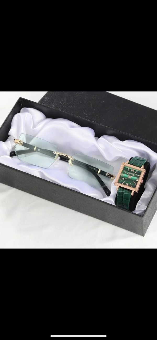 Montre Femme-Lunette Vert