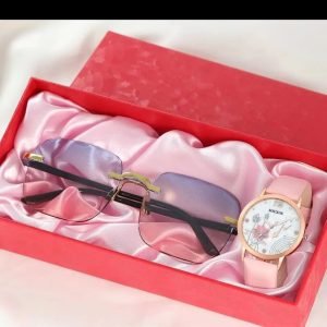 Montre Femme-Lunette Rose