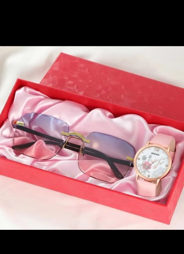 Montre Femme-Lunette Rose
