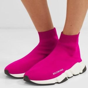 balenciaga-pink-Baskets-Montantes-En-Mailles-Stretch-Speed Balenciaga Basket Femme Rose
