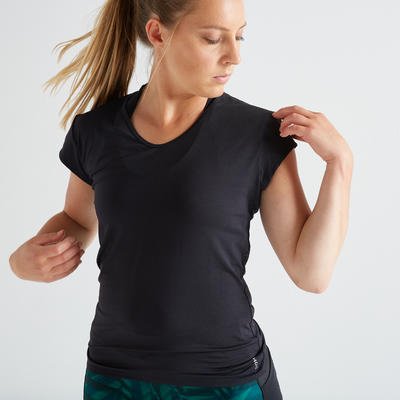 T-shirt Sport Femme Slim Noir